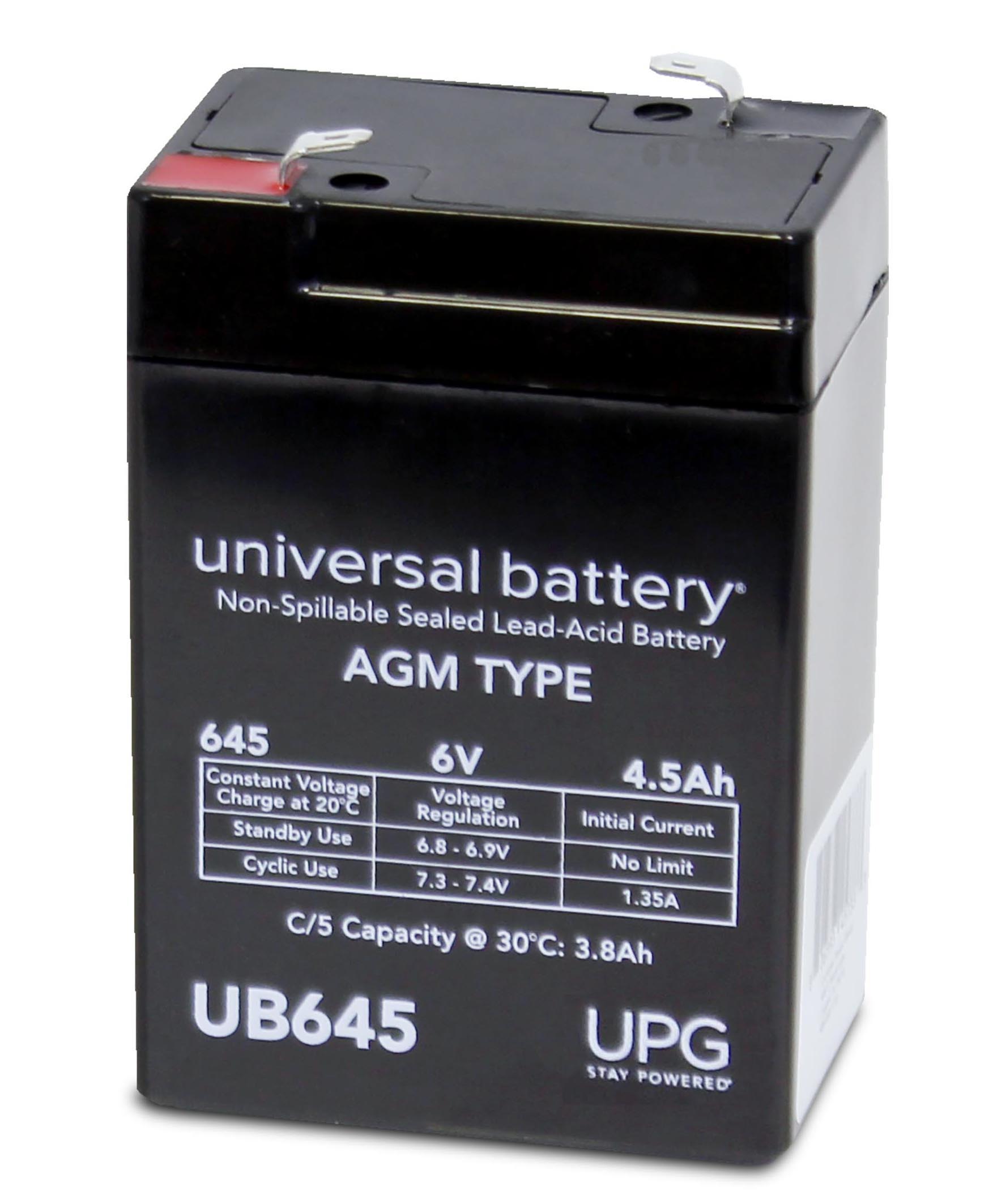 UPG UB645 6V 4.5Ah Battery with 6V/12V Battery Charger Combo